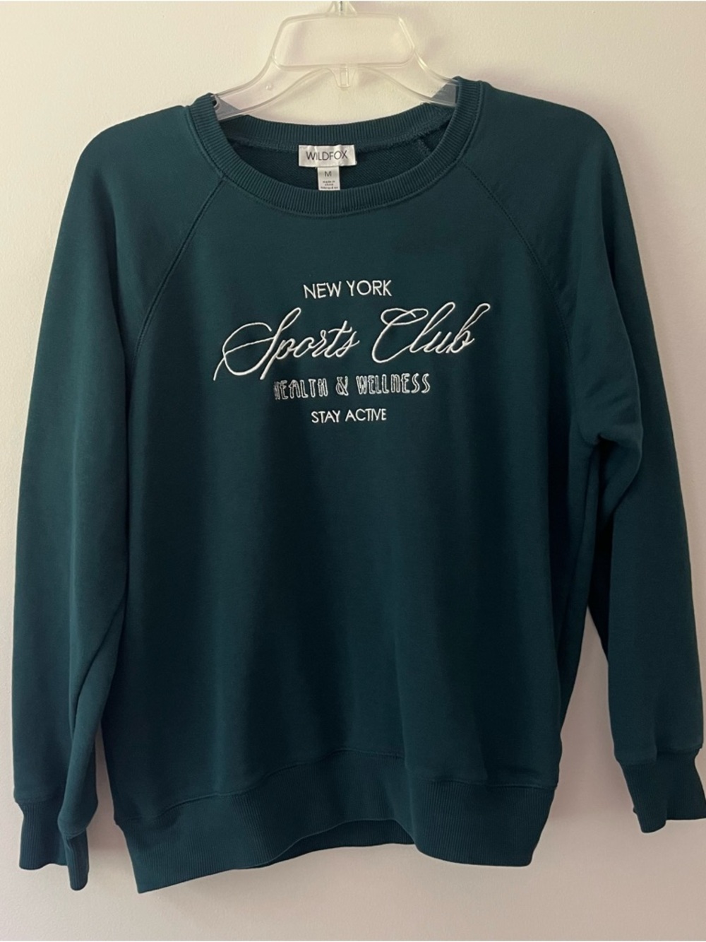 Wildfox Crewneck Sweatshirt Medium Embroidered Coxy Soft Casual Sporty